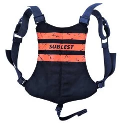SUBLEST Baudrier Dorsal QUICKSAFE Simple Bretelles Avec 6 Poches Vides -Plongée Équipement Magasin SUBLEST Baudrier dorsal 6 poches vides GBD6P FLUO MS
