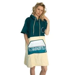WAVE HAWAII PONCHO COTTON VELOURS PETROL En Coton Bio -Plongée Équipement Magasin WAVE HAWAII PONCHO COTTON VELOURS PETROL en coton bio WH 6